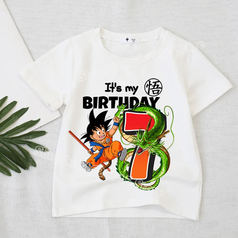 Dragon Ball Boys Birthday T-Shirt – Goku Anime Print with Number Design for Kids - Image 13