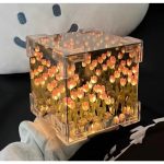 Creative DIY Tulip Flower Sea Cube Night Lamp – 3D Craft Kit Gift for Girlfriend or Couples