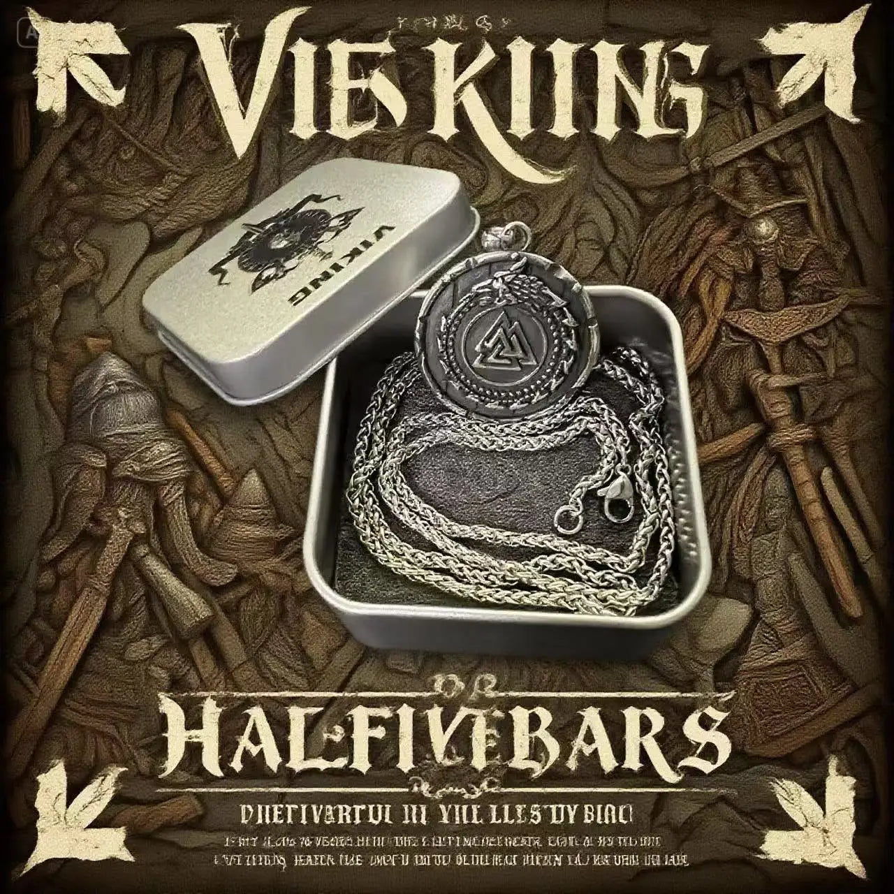 HNSP Viking Shield Pendant Necklace – 316L Stainless Steel Chain for Men - Image 9