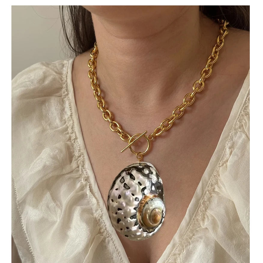 Exaggerated Conch Pendant Necklace – Punk Fashion Summer Beach Jewelry for Women - Image 17