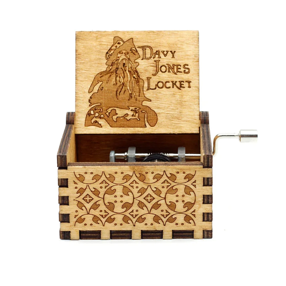 Hand-Cranked Wooden Theme Music Box - Image 18