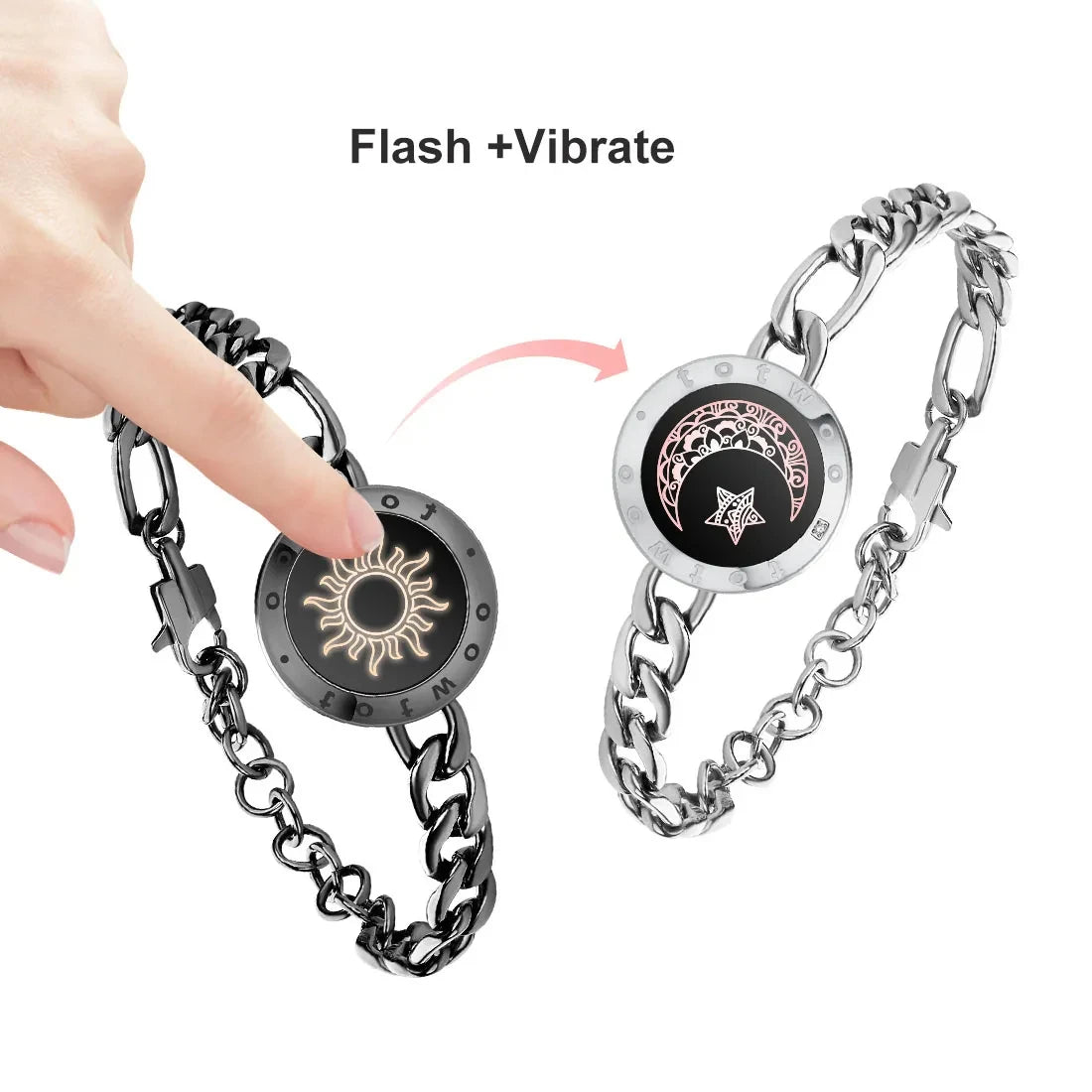 TOTWOO Long Distance Touch Bracelets for Couples – Smart Light & Vibration Love Jewelry Gift - Image 13