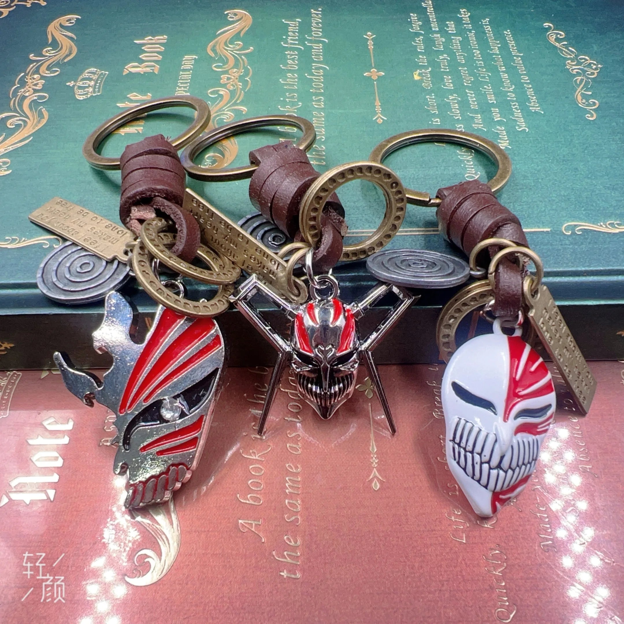 26cm Bleach Mini Sword Keychain – Kurosaki Ichigo Anime Collectible with Sheath & Metal Mask Pendant - Image 3