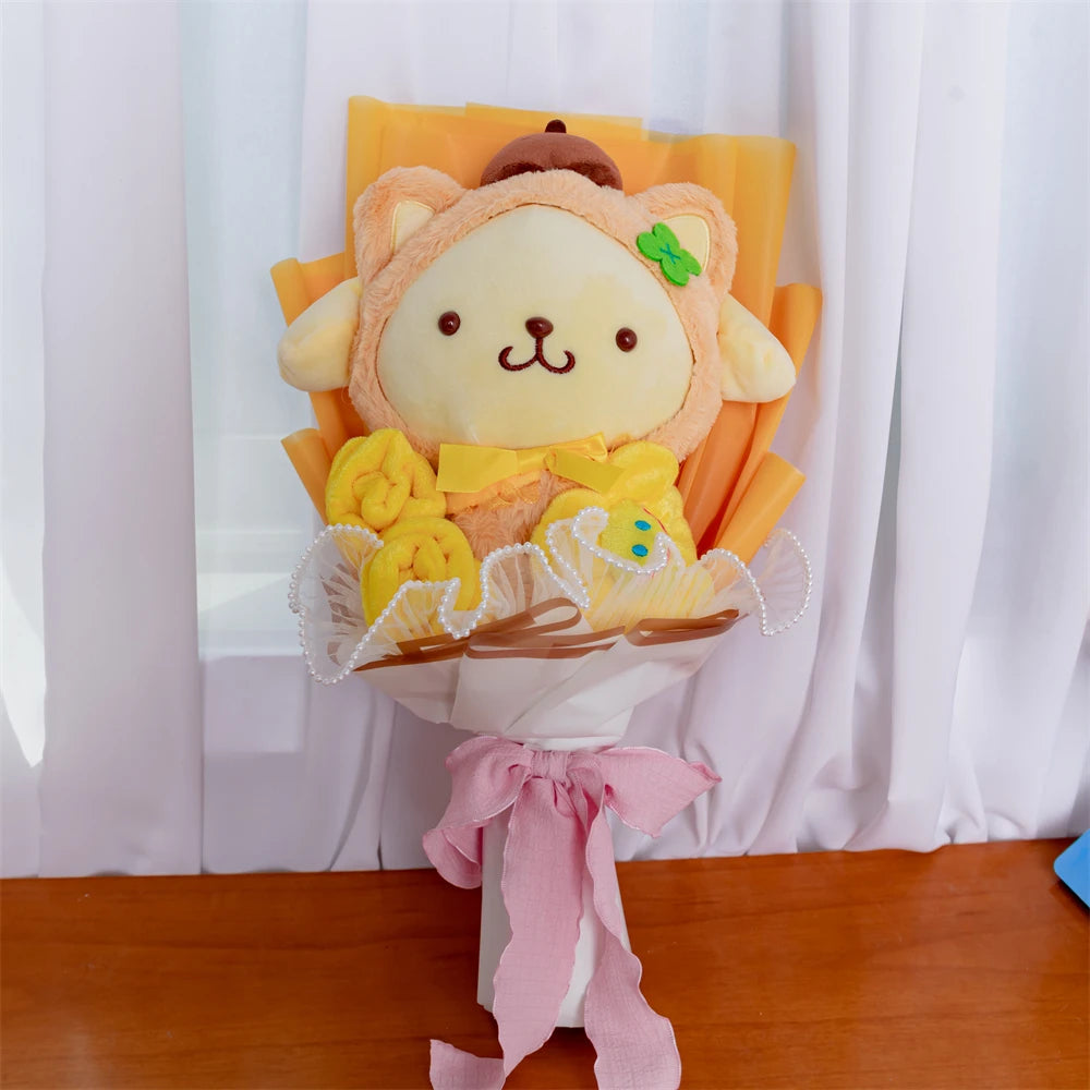 Plush Bouquet Pom Pom Purin Plush Doll – Kawaii Cartoon Stuffed Bouquet Surprise Gift - Image 7